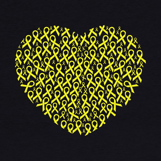 Endometriosis Awareness Ribbon Heart by LetsBeginDesigns